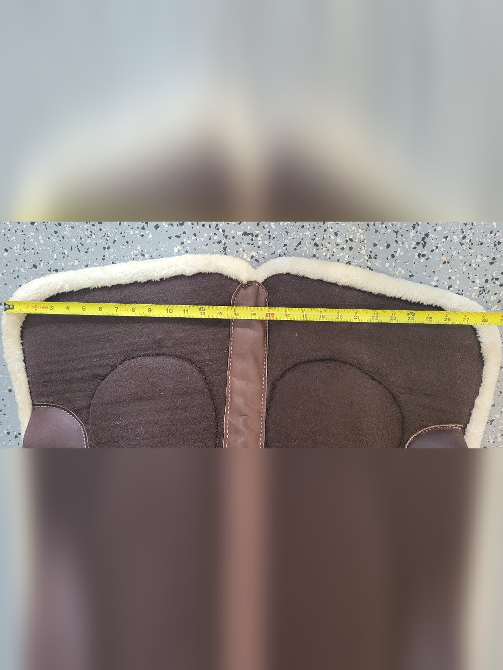 TOUGH1 Brown Western Saddle Pad with Fleece, Size 30x32 - Picture 12 of 15